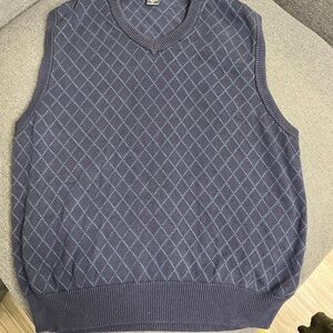 Eddie Bauer - Men's Blue Argyle Sweater Vest - XL